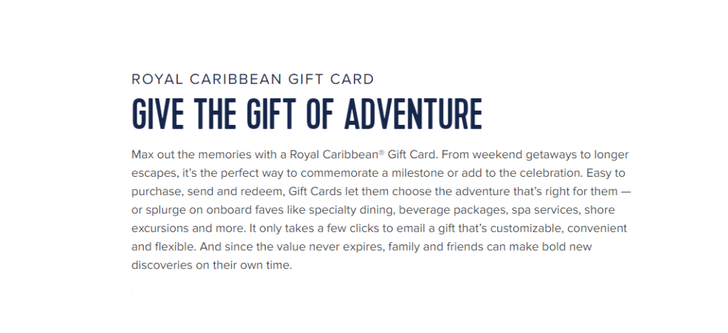 Gift Cards vs Gift Certificates on Royal&nbsp;Caribbean